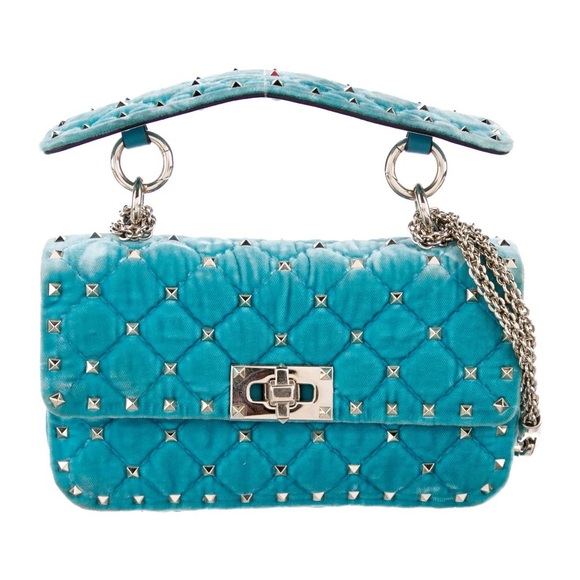 Valentino Garavani Handbags - Valentino Garavani Velvet Small Rockstud Spike Bag